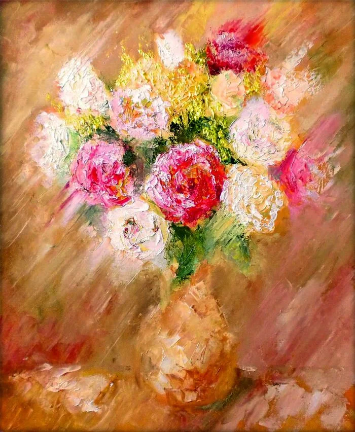 Surgeon's bouquet - My, Artist, Oil painting, Canvas, Author's painting, Butter, Longpost