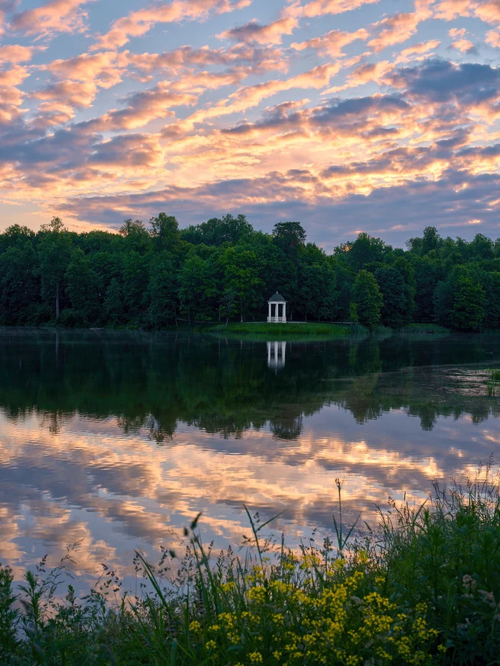 4 a.m - My, The photo, Nature, dawn, Obninsk, Pond, Reflection, Sky, Clouds