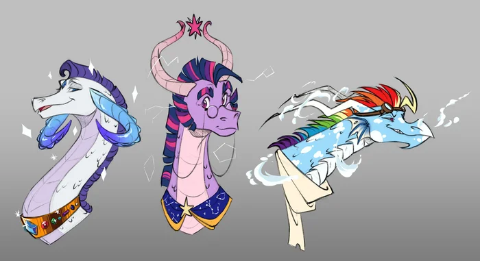 Dragonization - My little pony, Rainbow dash, Twilight sparkle, Rarity