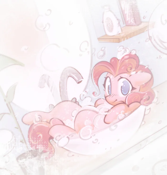 Принимает ванну - My Little Pony, PonyArt, Pinkie Pie, Mirroredsea