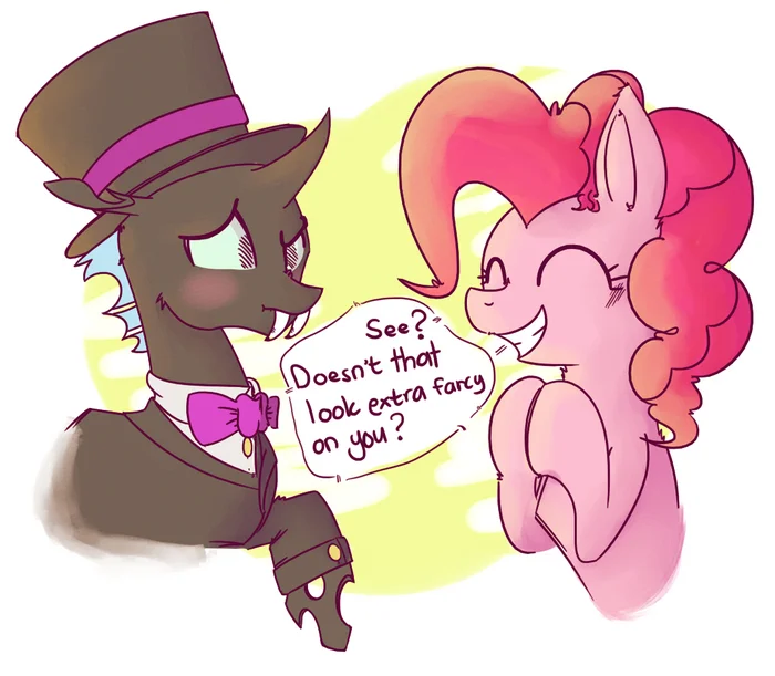 Do you see? Don't you look super-duper fashionable now? - My little pony, Pinkie pie, Changeling