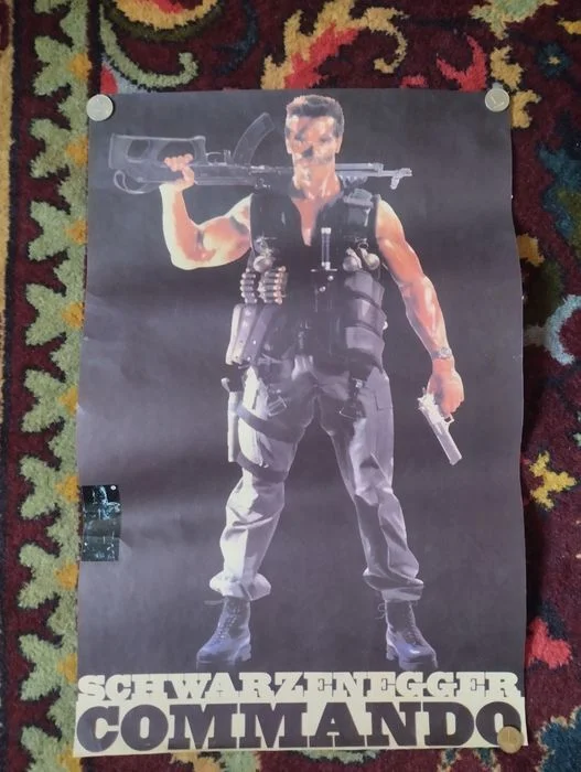 Commando on the carpet - Childhood, Nostalgia, Poster, Commando, Arnold Schwarzenegger