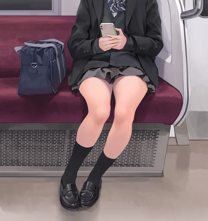 Socks are our everything - Anime, Anime art, Art, Socks, School uniform