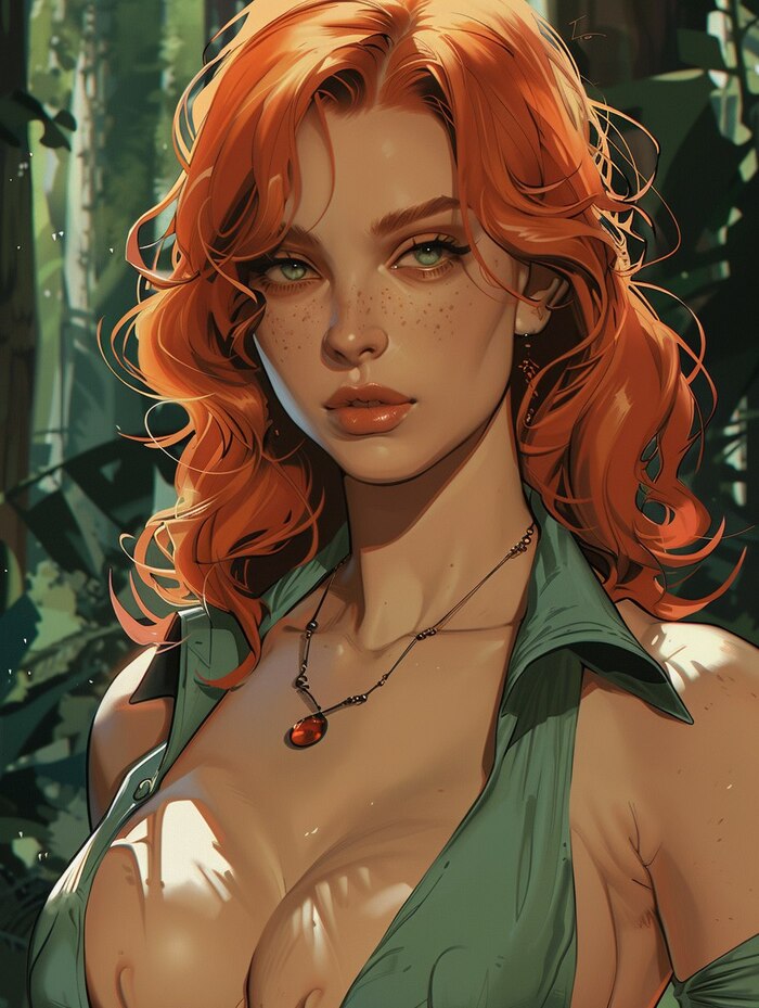 Triss Merigold in the style of Ralph Bakshi, --ar 3:4 --v 6 --s 500
