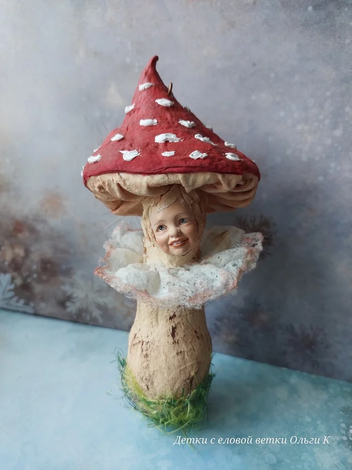 Fly agaric - cotton toy - My, Author's toy, Christmas decorations, Toys, Needlework without process