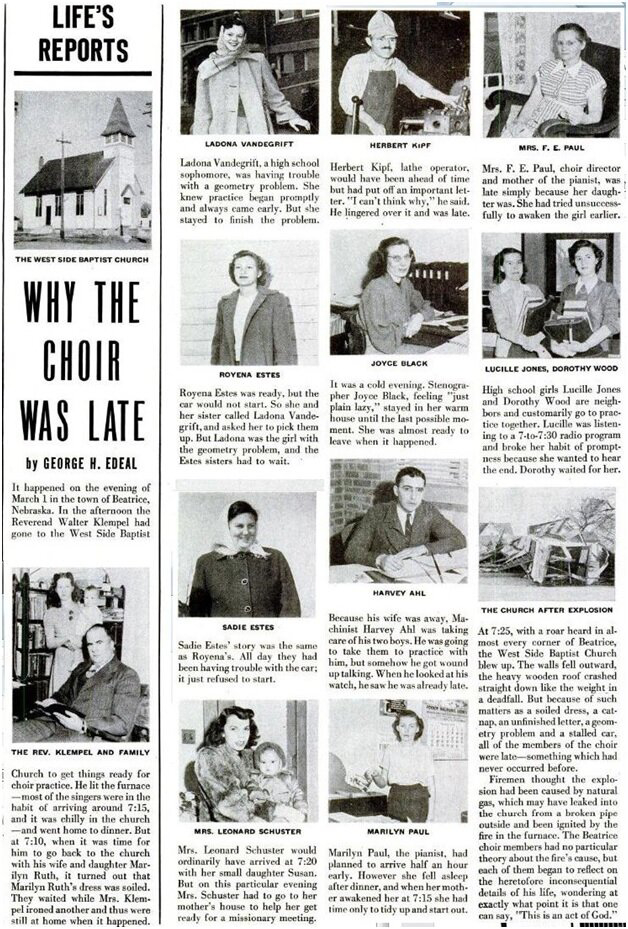 Газетная статья об опоздавшем церковном хоре