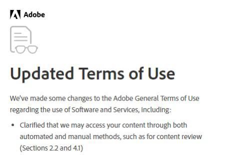 Adobe also updated its privacy policy, which caused a wave of hate - Confidentiality, Update, Adobe