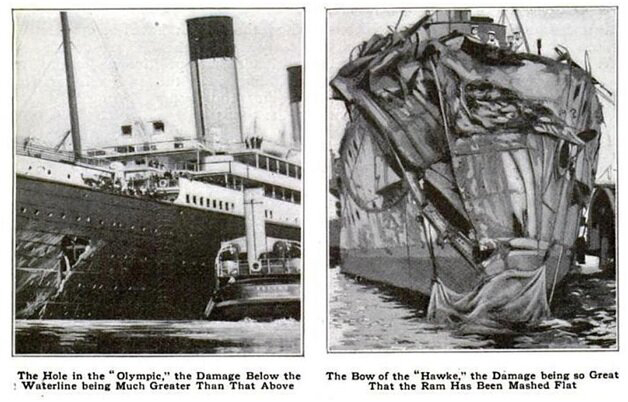 Повреждения "Олимпика" и "Хоука"