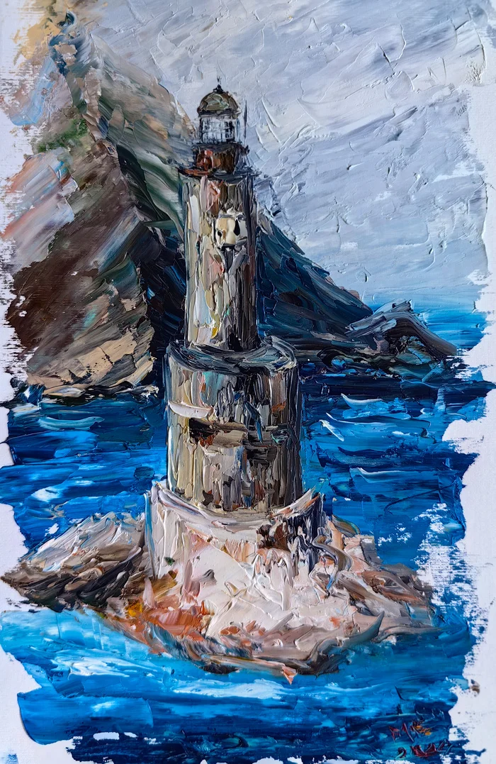 Mysterious - My, Lighthouse, Interior painting, Painting, Oil painting, Sea, Aniva Lighthouse, Atmospheric