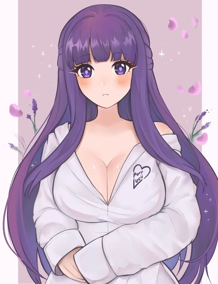 Big breasts fill a man's hand, and small breasts fill a man's heart. - Anime, Anime art, Frieren, Fern, Sousou no Frieren, Longpost