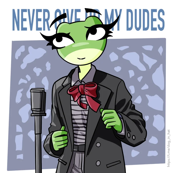 Your Wednesday get Rickroll’D - My, Illustrations, Art, Painting, Rick astley, Toad, Wednesday, It Is Wednesday My Dudes