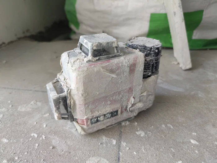 Laser level of a real plasterer! :) - My, Repair, Building, Tools, Humor, Telegram (link)