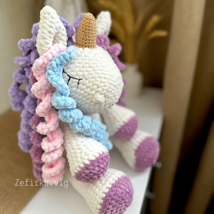 Unicorn Marshmallow amigurumi. Crochet toy pattern - My, Amigurumi, Crochet, Knitting, Toys, Needlework, Knitted toys, Plush Toys, With your own hands, Master Class, Scheme, Soft toy, Needlework without process, Hobby, Unicorn