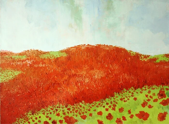Poppies, poppies, red poppies. Bitter memory of the earth. (Antonov’s song) - My, Artist, Oil painting, Author's painting, Canvas, Butter, Longpost