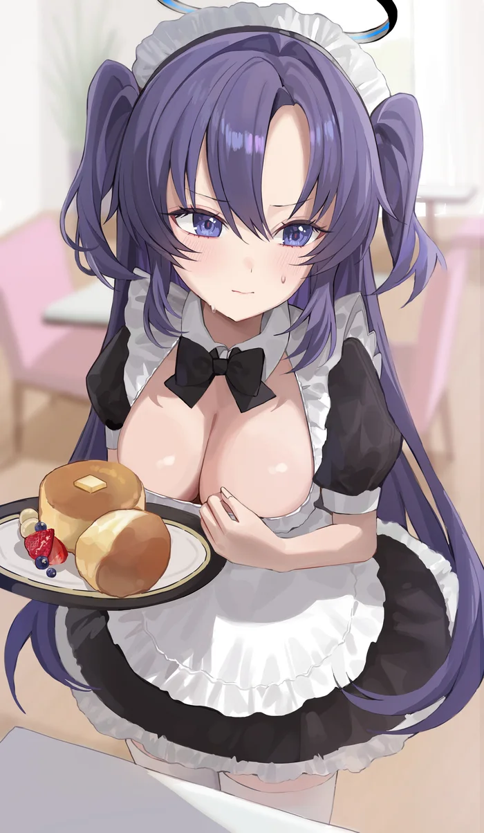 Yuki's buns - Anime art, Anime, Girls, Games, Blue archive, Hayase Yuuka, Housemaid, Food