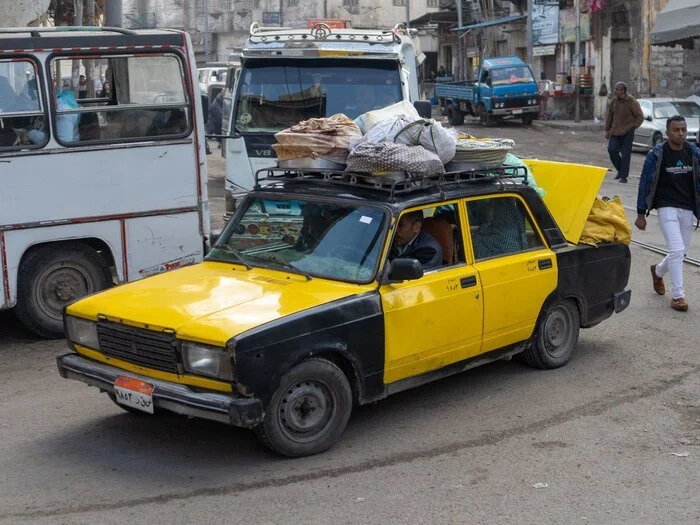 Taxi drivers in the city of Alexandria in Egypt still carry passengers in old Zhiguli cars - all photos were taken in 2024 - Auto, Telegram (link), AvtoVAZ, Egypt, Taxi, Longpost, The photo