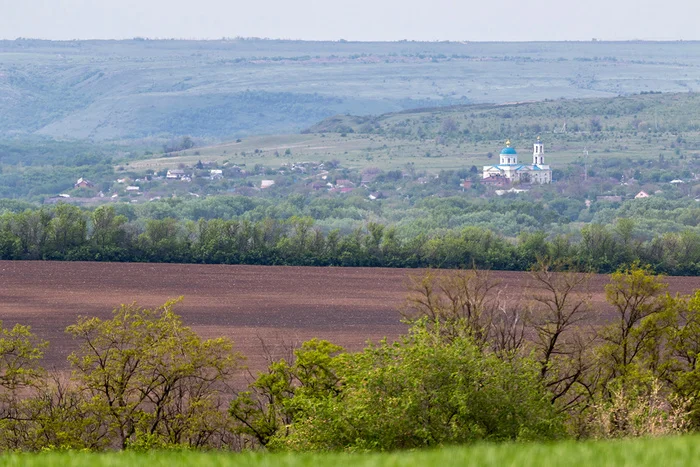 Вид на станицу Калитвенскую - Моё, Ростовская область, Степь, Станица, Фотография