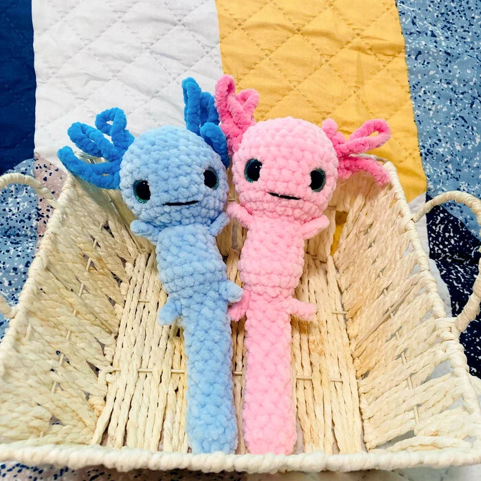 Axolotics Amigurumi Friends. Crochet toy pattern - My, Master Class, Scheme, Amigurumi, Toys, Knitting, Needlework, Soft toy, Crochet, Knitted toys, Plush Toys, Axolotl, With your own hands, Needlework without process, Hobby