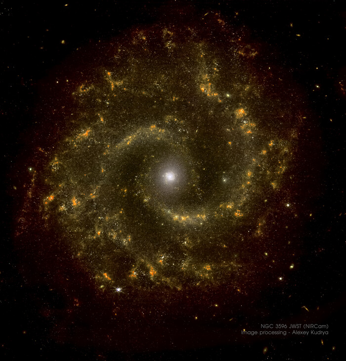 NGC 3596 by James Webb Space Telescope. Processed by Alexey Kudrya