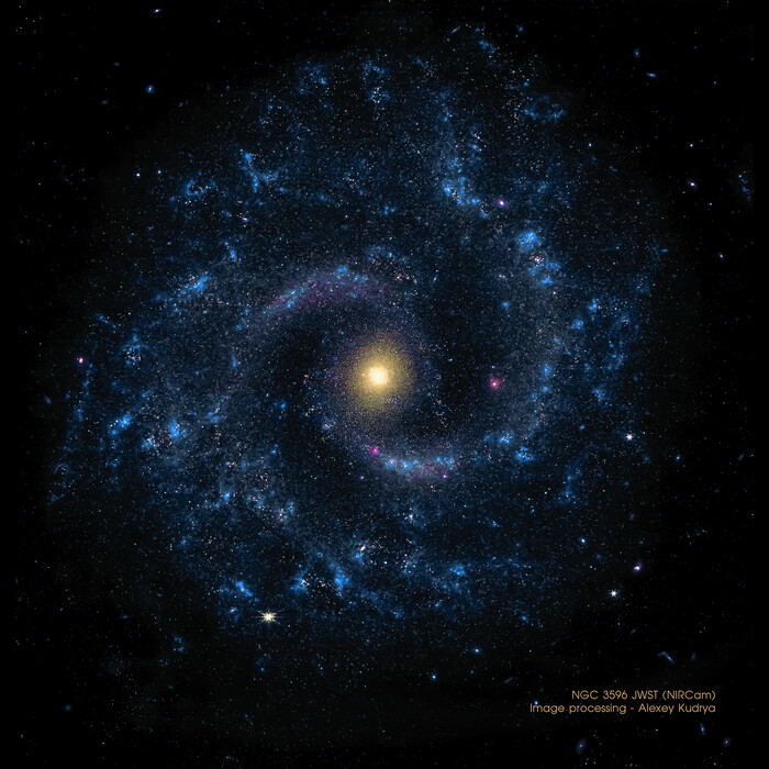 NGC 3596 by James Webb Space Telescope. Processed by Alexey Kudrya