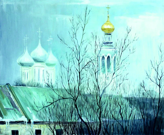 Vologda domes 1 - My, Artist, Oil painting, Canvas, Author's painting, Butter, Longpost
