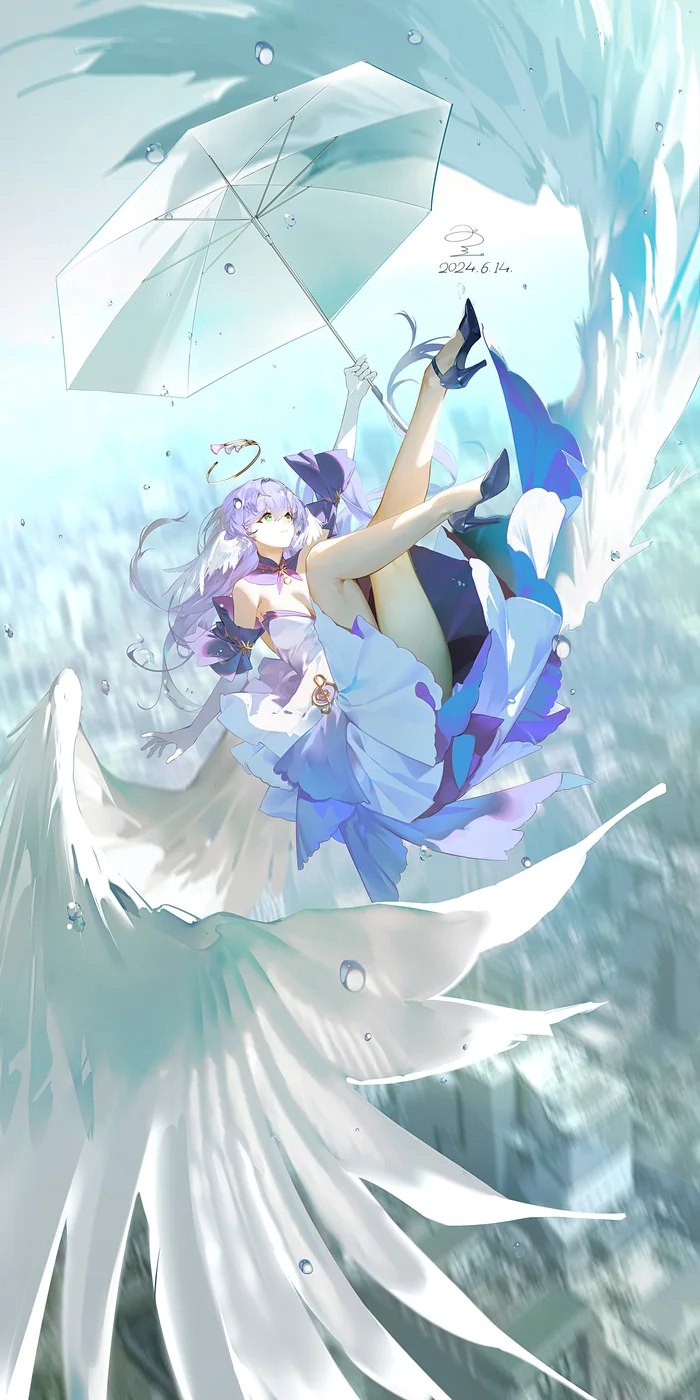 Robin - Anime art, Anime, Robin (Honkai: Star Rail), Honkai: Star Rail, Wings, Umbrella