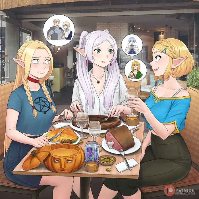 My husband has more! - Anime, Anime art, Frieren, Marcille Donato, Princess zelda, Sousou no Frieren, Dungeon Meshi, The legend of zelda, Crossover