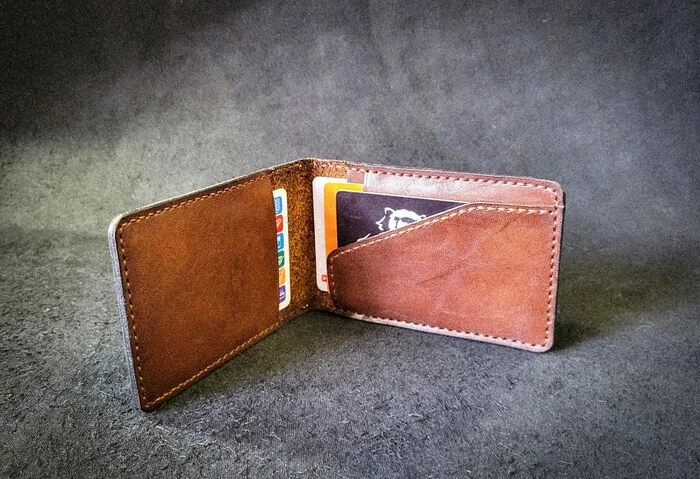 Wallet cardholder making a copy - My, Natural leather, Leather, Accessories, Wallet, Handmade, Longpost, Needlework without process