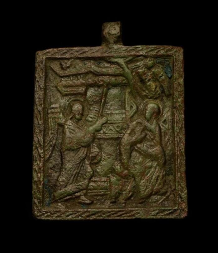 Иконка литая прямоугольная «Благовещение». XV–XVI вв.