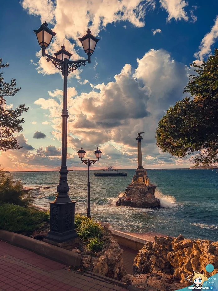 Today the legendary Sevastopol celebrates its birthday - Black Sea, Crimea, Sevastopol, Day of the city, Sea, Fleet, The rocks, Sky, Ship, Poetry, Poems, Clouds, Telegram (link), The photo