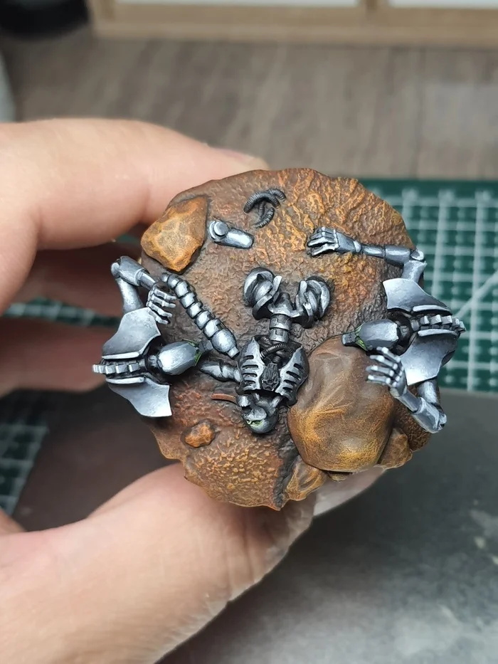 Base for Trazyn - My, Painting miniatures, Tabletop role-playing games, Wh miniatures, Warhammer 40k, Warhammer, Necrons, Adeptus Astartes, Miniature