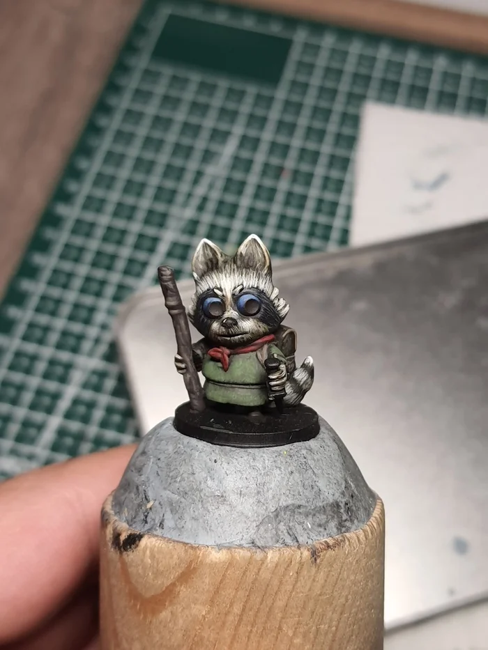 Raccoon thief - My, Painting miniatures, Tabletop role-playing games, 3D печать, 3D printer, Craft, Painting, 3D modeling