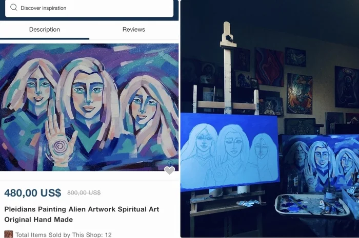 Creative everyday life - My, Painting, Oil painting, Pleiades (star cluster), Aliens, UFO, Space, Another world, Modern Art, Meditation, Creation, Creative people, Artist, Self-taught artist