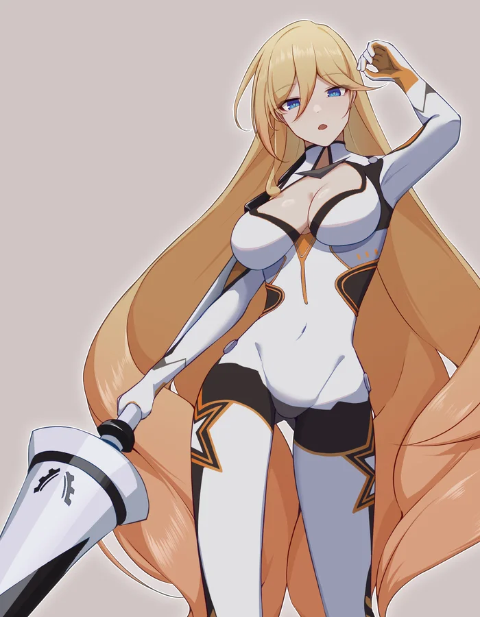 Wearing my sister's costume - Anime art, Anime, Pixiv, Honkai Impact, Bianka durandal ataegina