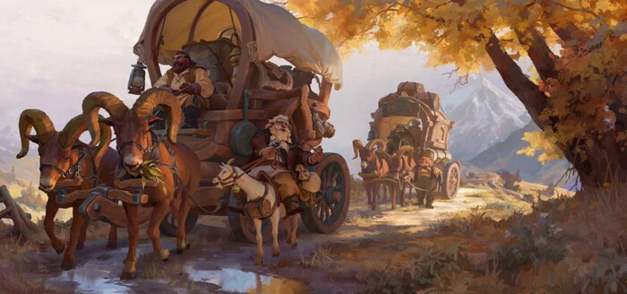 Cart - Art, Drawing, Carts, Dwarves