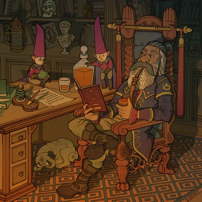 Lesson from the Wizard - Art, Drawing, Wizards, Magician