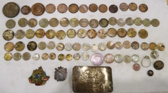 Temperature is not a reason to lie down at home - My, Gold, Treasure, Search, Coin, Comrades, Metal detector, Find, Российская империя, Rare coins, Seal, Amur region, Blagoveshchensk, Silver, the USSR, Icon, Digger, Archeology, Avito, Video, Longpost
