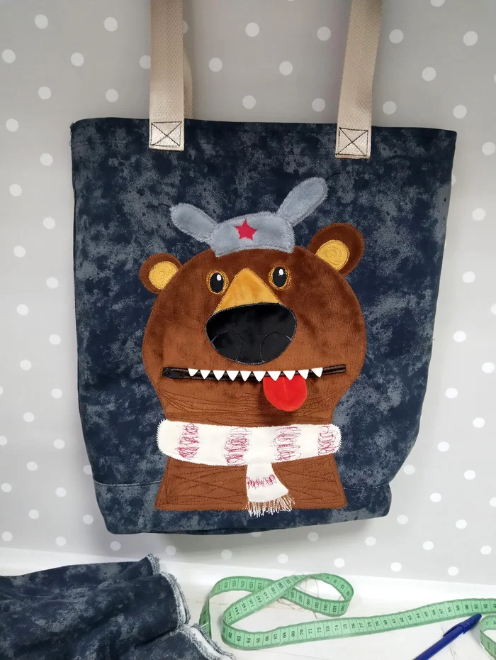 Experimenting with an embroidery machine - My, Friday tag is mine, Handmade, Author's toy, Сумка, Shopping bag, Machine embroidery, Application, Needlework with process, Needlework, Sewing, Embroidery, Video, Vertical video, Longpost