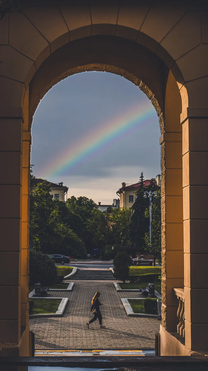 After the rain - My, Minsk, Republic of Belarus, Rainbow, The photo