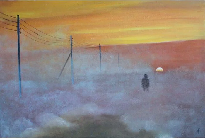 Fog..... (Depresnyak are you here again? Hack..) - My, Artist, Oil painting, Author's painting, Canvas, Butter
