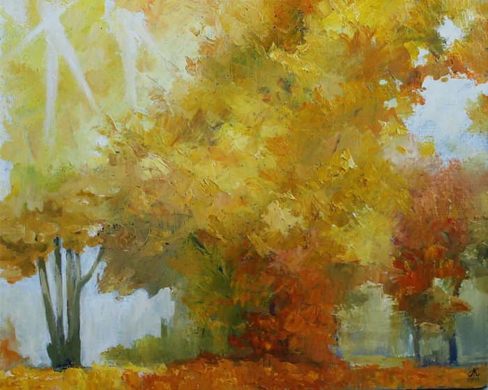 In that very park - My, Artist, Oil painting, Author's painting, Canvas, Butter, Landscape, Light, Longpost