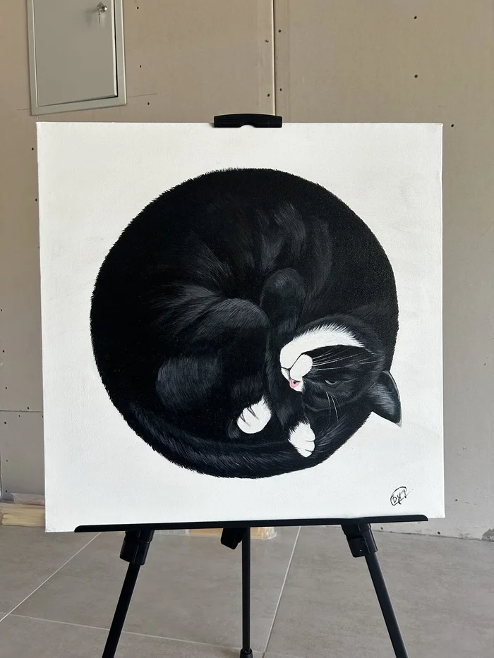 Painting Cat Cycle - My, Artist, Art, Painting, Art, Painting, cat, Creation, Longpost