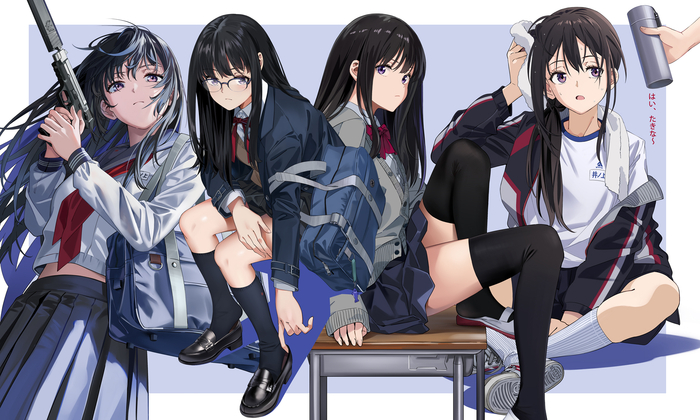    Anime Art, , Inoue Takina, Nishikigi Chisato, Lycoris Recoil, Neko (Yanshoujie), Seifuku, 