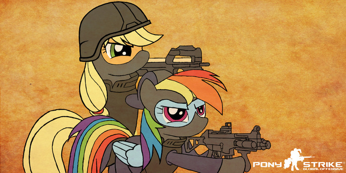   My Little Pony, Counter-strike, Ponyart, Rainbow Dash, Applejack