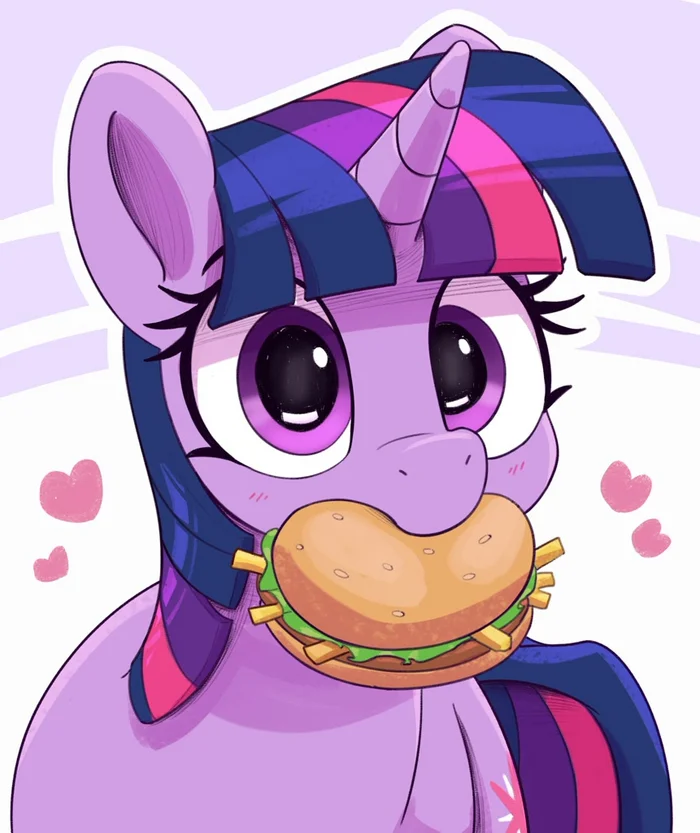 Twilight and her burger - My little pony, Twilight sparkle, Pabbley