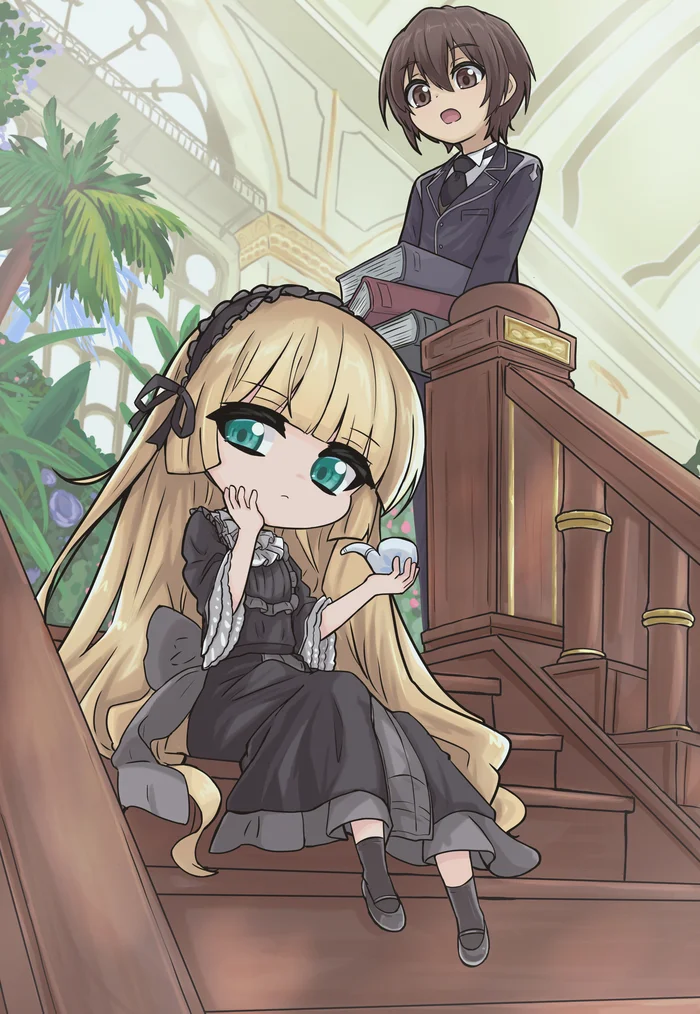 Gosick chibi - Anime, Anime art, Gosick, Victorique de Blois, Kazuya Kujou, Chibi