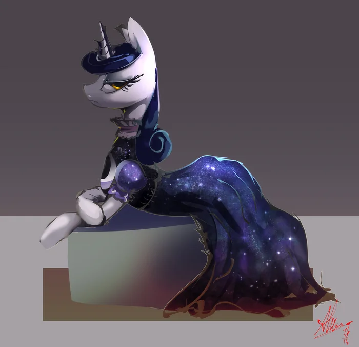 Horse in a dress - My little pony, PonyArt, Alumx, Moonlight Raven