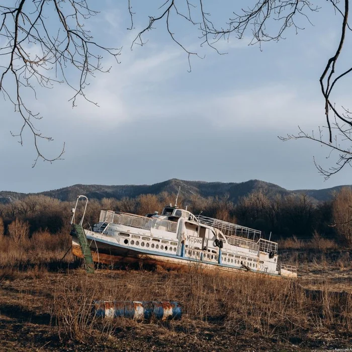 Abandoned passenger ship Morion (also known as the river bus Moskvich), Pribrezhny village, Samara region - Abandoned, Travels, Motor ship, River tram, Samara Region