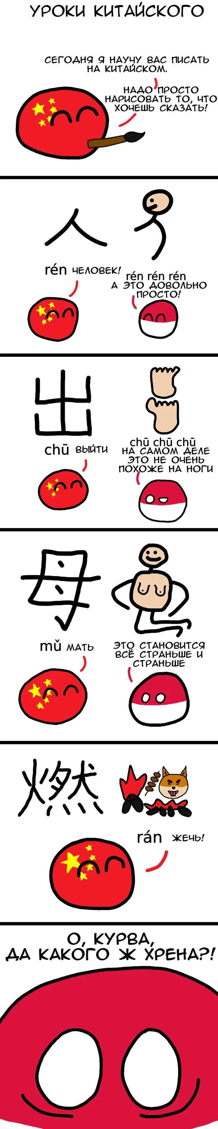 Chinese lessons - Countryballs, Comics, Picture with text, VKontakte (link), Chinese, Dog, China, Translated by myself, Telegram (link), Reddit (link), Longpost