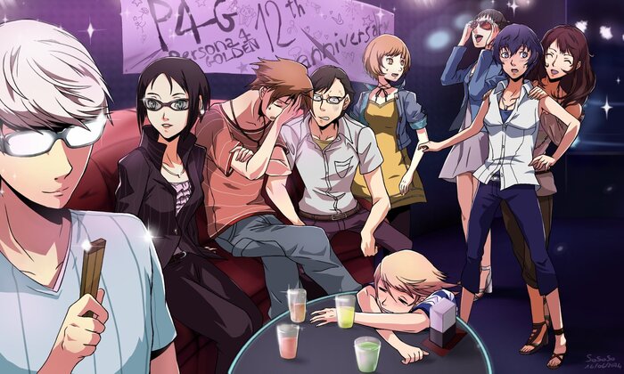  , , Anime Art, Persona, Persona 4, Naoto Shirogane, Kujikawa Rise, Chie Satonaka, Amagi Yukiko, Game Art, 